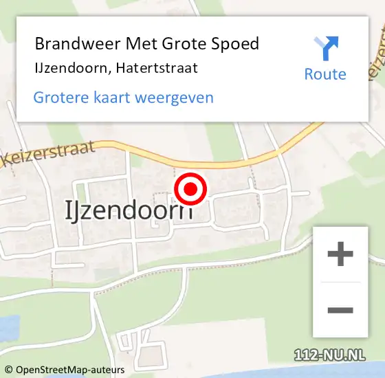 Locatie op kaart van de 112 melding: Brandweer Met Grote Spoed Naar IJzendoorn, Hatertstraat op 19 juli 2014 13:16