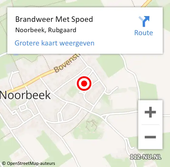 Locatie op kaart van de 112 melding: Brandweer Met Spoed Naar Noorbeek, Rubgaard op 7 juni 2022 00:07
