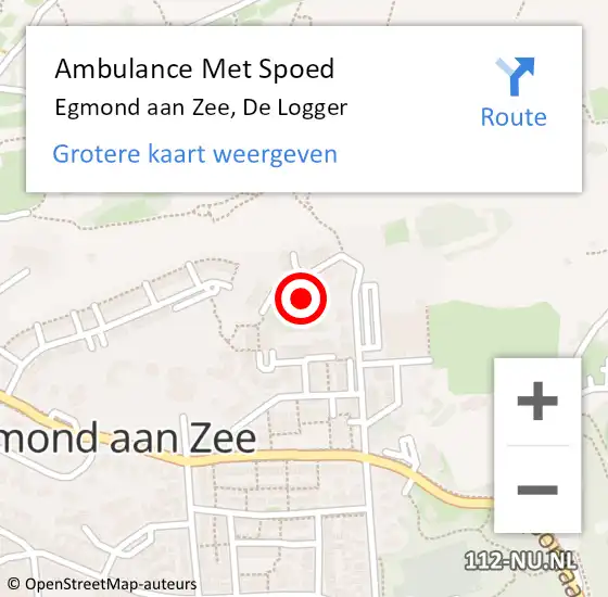 Locatie op kaart van de 112 melding: Ambulance Met Spoed Naar Egmond aan Zee, De Logger op 7 juni 2022 00:23