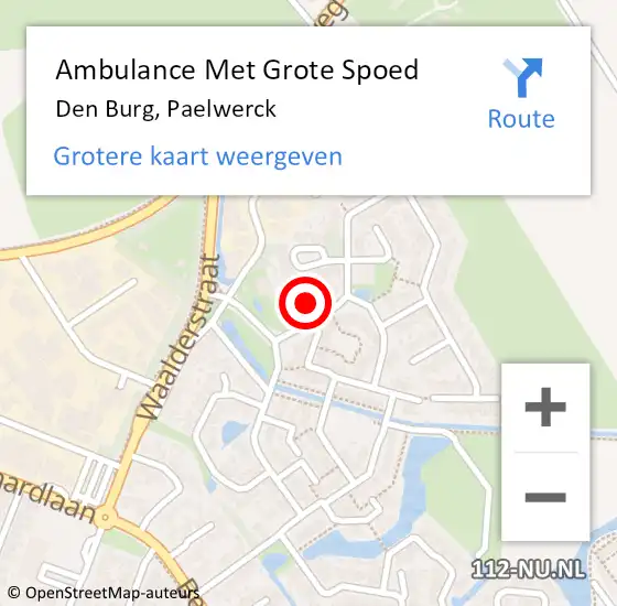 Locatie op kaart van de 112 melding: Ambulance Met Grote Spoed Naar Den Burg, Paelwerck op 7 juni 2022 01:08