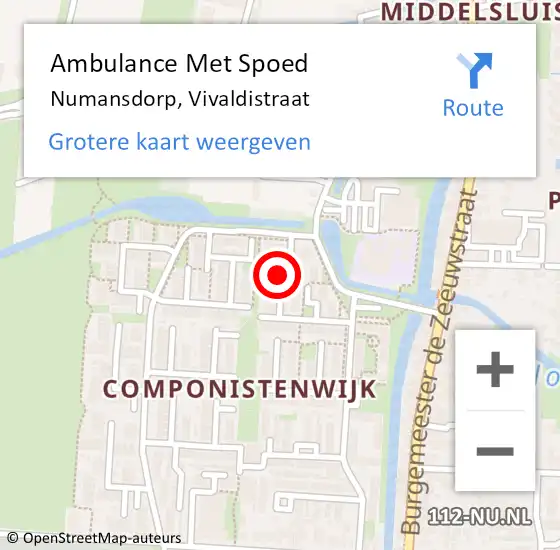 Locatie op kaart van de 112 melding: Ambulance Met Spoed Naar Numansdorp, Vivaldistraat op 7 juni 2022 01:21