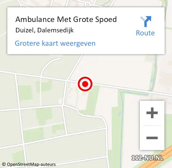 Locatie op kaart van de 112 melding: Ambulance Met Grote Spoed Naar Duizel, Dalemsedijk op 19 juli 2014 13:24