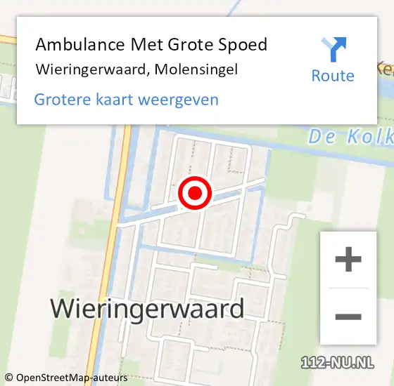 Locatie op kaart van de 112 melding: Ambulance Met Grote Spoed Naar Wieringerwaard, Molensingel op 7 juni 2022 03:17