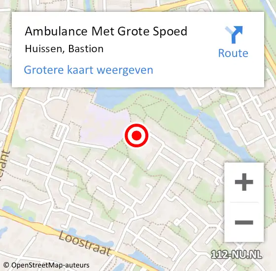 Locatie op kaart van de 112 melding: Ambulance Met Grote Spoed Naar Huissen, Bastion op 7 juni 2022 07:06