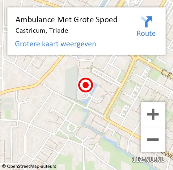 Locatie op kaart van de 112 melding: Ambulance Met Grote Spoed Naar Castricum, Triade op 7 juni 2022 07:09