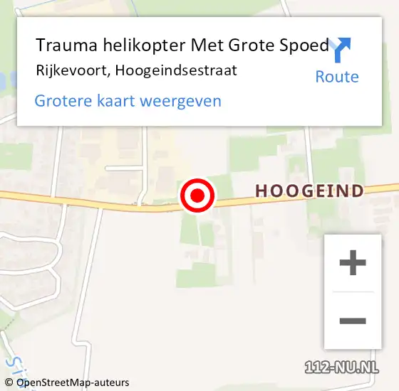 Locatie op kaart van de 112 melding: Trauma helikopter Met Grote Spoed Naar Rijkevoort, Hoogeindsestraat op 7 juni 2022 08:10