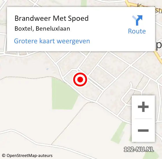 Locatie op kaart van de 112 melding: Brandweer Met Spoed Naar Boxtel, Beneluxlaan op 7 juni 2022 08:26