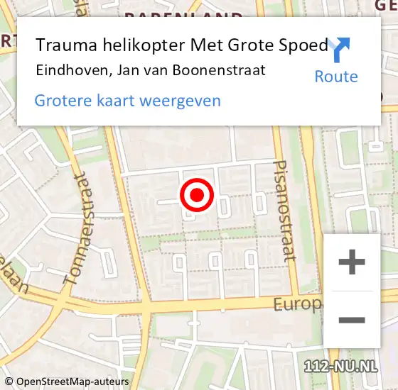 Locatie op kaart van de 112 melding: Trauma helikopter Met Grote Spoed Naar Eindhoven, Jan van Boonenstraat op 7 juni 2022 08:44