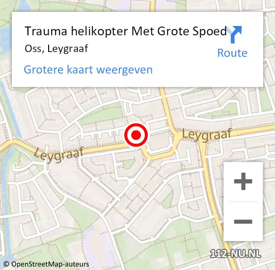 Locatie op kaart van de 112 melding: Trauma helikopter Met Grote Spoed Naar Oss, Leygraaf op 7 juni 2022 08:51