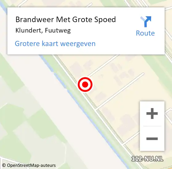 Locatie op kaart van de 112 melding: Brandweer Met Grote Spoed Naar Klundert, Fuutweg op 7 juni 2022 09:06