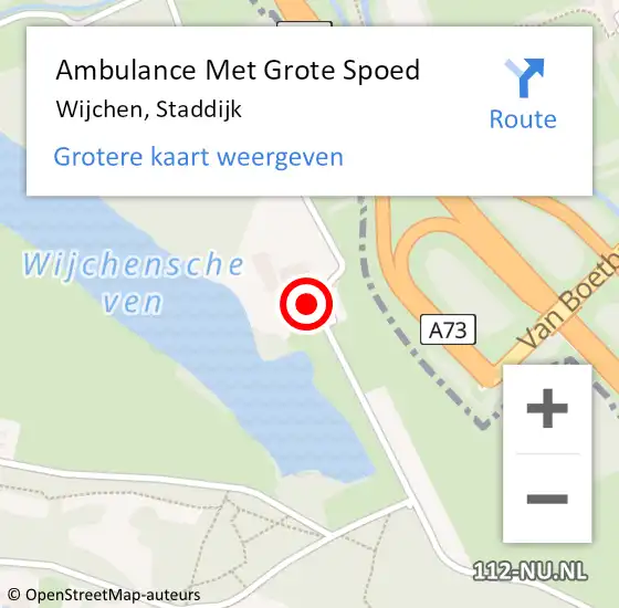 Locatie op kaart van de 112 melding: Ambulance Met Grote Spoed Naar Wijchen, Staddijk op 7 juni 2022 09:32