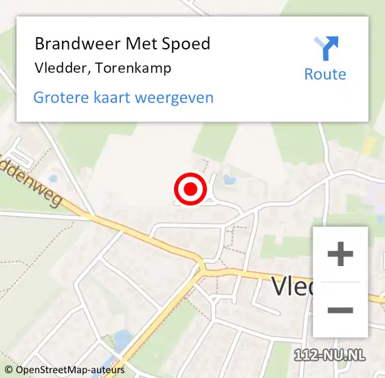 Locatie op kaart van de 112 melding: Brandweer Met Spoed Naar Vledder, Torenkamp op 7 juni 2022 09:38