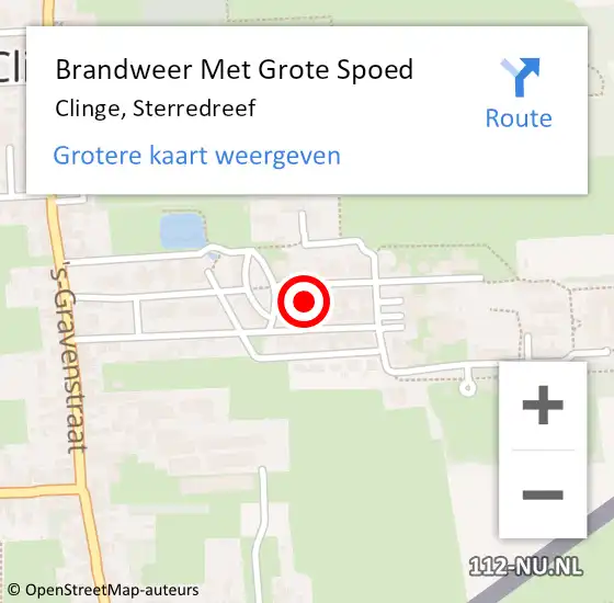 Locatie op kaart van de 112 melding: Brandweer Met Grote Spoed Naar Clinge, Sterredreef op 7 juni 2022 10:11