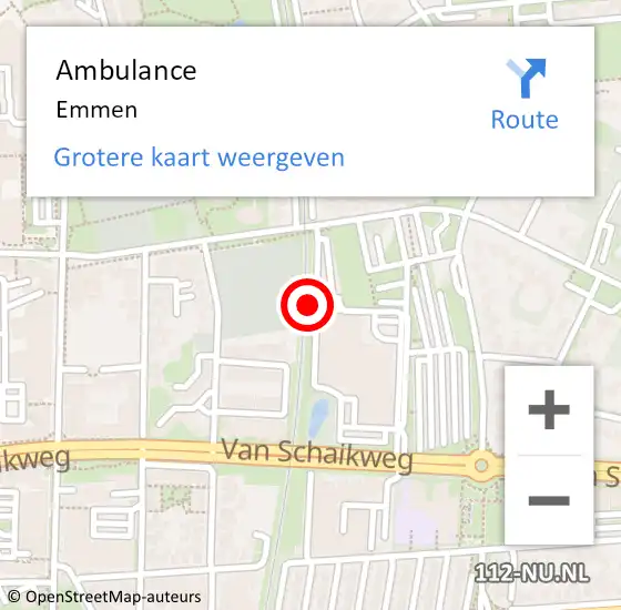 Locatie op kaart van de 112 melding: Ambulance Emmen op 19 juli 2014 13:47