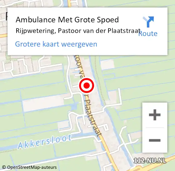 Locatie op kaart van de 112 melding: Ambulance Met Grote Spoed Naar Rijpwetering, Pastoor van der Plaatstraat op 7 juni 2022 10:34