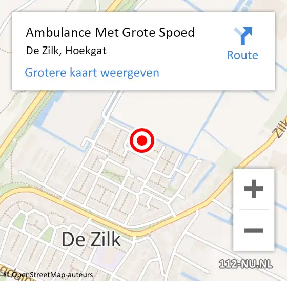 Locatie op kaart van de 112 melding: Ambulance Met Grote Spoed Naar De Zilk, Hoekgat op 7 juni 2022 10:39