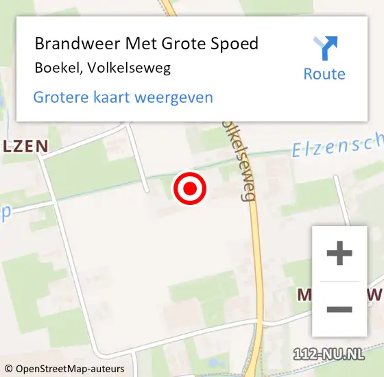 Locatie op kaart van de 112 melding: Brandweer Met Grote Spoed Naar Boekel, Volkelseweg op 7 juni 2022 11:17