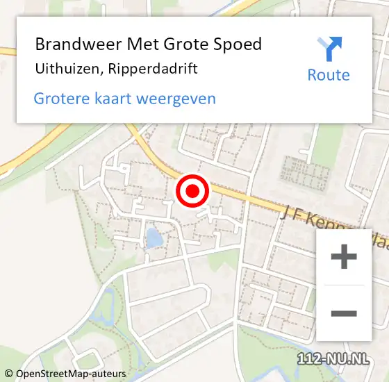 Locatie op kaart van de 112 melding: Brandweer Met Grote Spoed Naar Uithuizen, Ripperdadrift op 7 juni 2022 11:22