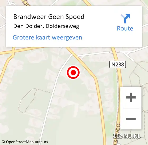 Locatie op kaart van de 112 melding: Brandweer Geen Spoed Naar Den Dolder, Dolderseweg op 7 juni 2022 12:01