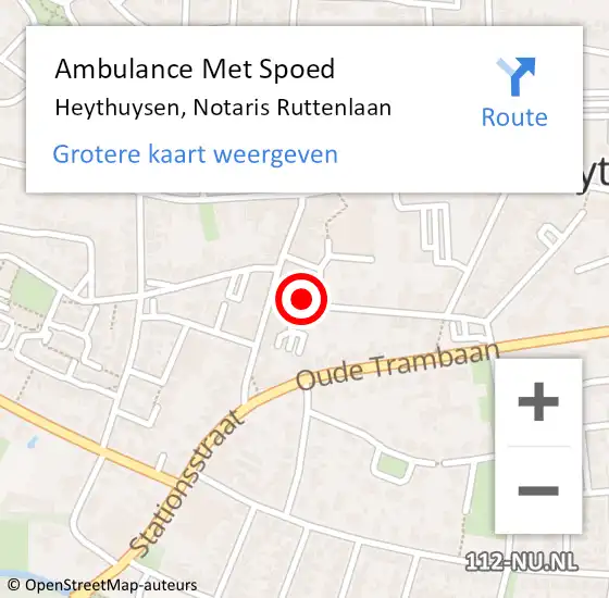 Locatie op kaart van de 112 melding: Ambulance Met Spoed Naar Heythuysen, Notaris Ruttenlaan op 7 juni 2022 12:06