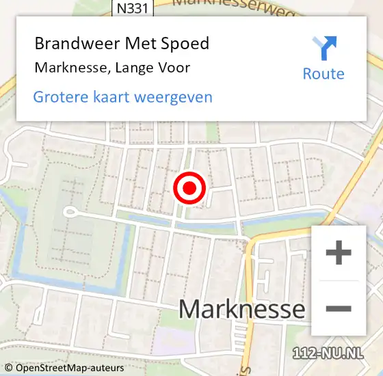 Locatie op kaart van de 112 melding: Brandweer Met Spoed Naar Marknesse, Lange Voor op 7 juni 2022 12:20