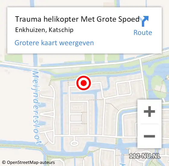 Locatie op kaart van de 112 melding: Trauma helikopter Met Grote Spoed Naar Enkhuizen, Katschip op 7 juni 2022 12:36