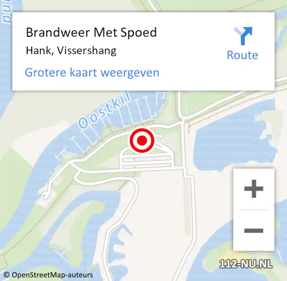 Locatie op kaart van de 112 melding: Brandweer Met Spoed Naar Hank, Vissershang op 7 juni 2022 12:49