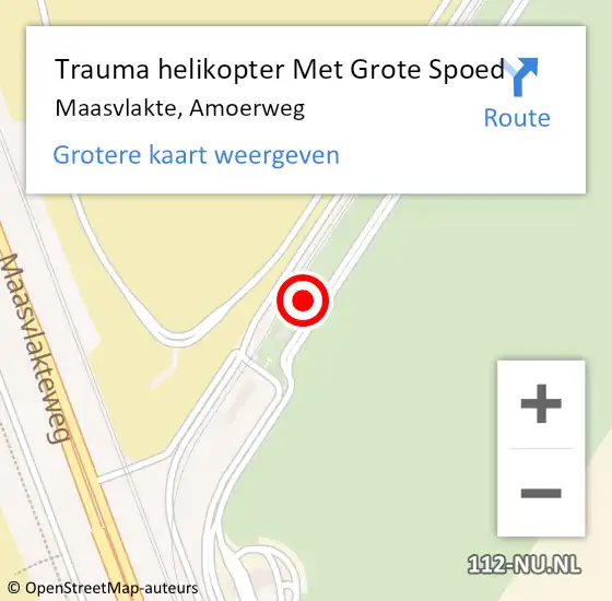 Locatie op kaart van de 112 melding: Trauma helikopter Met Grote Spoed Naar Maasvlakte, Amoerweg op 7 juni 2022 13:29