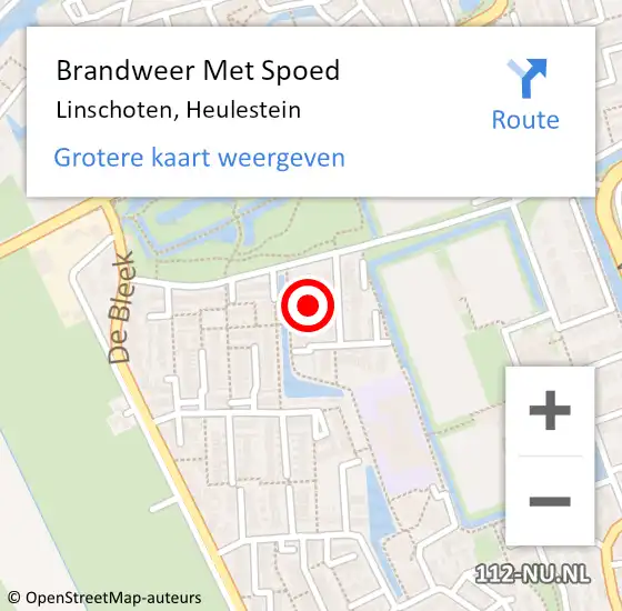 Locatie op kaart van de 112 melding: Brandweer Met Spoed Naar Linschoten, Heulestein op 7 juni 2022 13:33