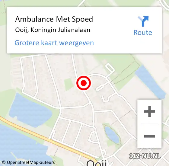 Locatie op kaart van de 112 melding: Ambulance Met Spoed Naar Ooij, Koningin Julianalaan op 7 juni 2022 13:44