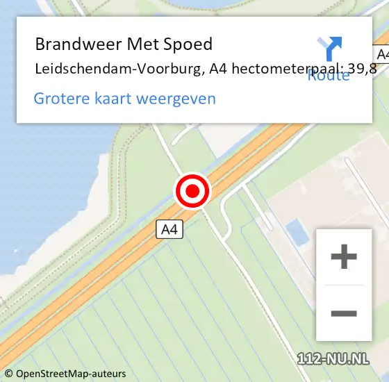 Locatie op kaart van de 112 melding: Brandweer Met Spoed Naar Leidschendam-Voorburg, A4 hectometerpaal: 39,8 op 7 juni 2022 15:06