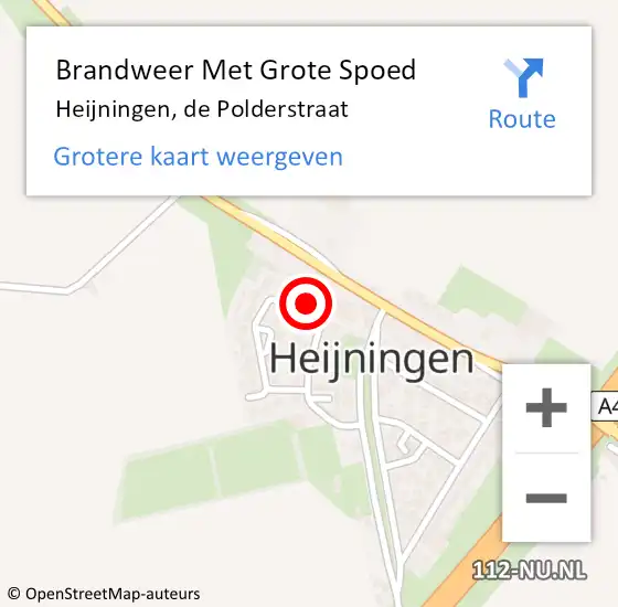 Locatie op kaart van de 112 melding: Brandweer Met Grote Spoed Naar Heijningen, de Polderstraat op 7 juni 2022 16:36