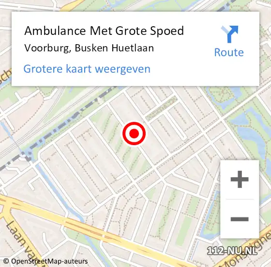 Locatie op kaart van de 112 melding: Ambulance Met Grote Spoed Naar Voorburg, Busken Huetlaan op 7 juni 2022 16:41