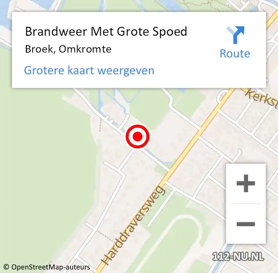 Locatie op kaart van de 112 melding: Brandweer Met Grote Spoed Naar Broek, Omkromte op 7 juni 2022 17:12