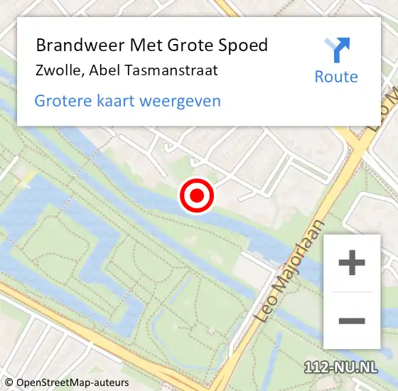 Locatie op kaart van de 112 melding: Brandweer Met Grote Spoed Naar Zwolle, Abel Tasmanstraat op 7 juni 2022 17:37