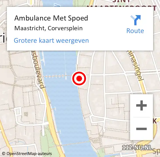 Locatie op kaart van de 112 melding: Ambulance Met Spoed Naar Maastricht, Corversplein op 19 juli 2014 14:29