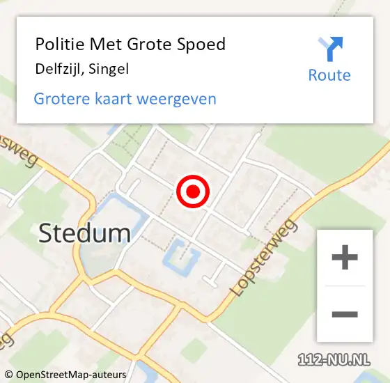 Locatie op kaart van de 112 melding: Politie Met Grote Spoed Naar Delfzijl, Singel op 7 juni 2022 18:47