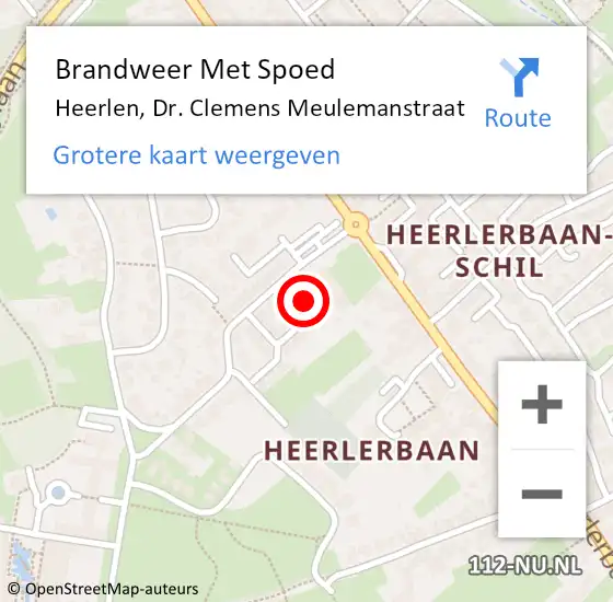 Locatie op kaart van de 112 melding: Brandweer Met Spoed Naar Heerlen, Dr. Clemens Meulemanstraat op 7 juni 2022 19:00