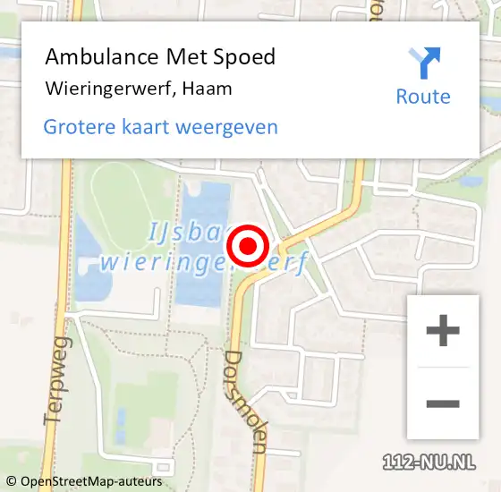 Locatie op kaart van de 112 melding: Ambulance Met Spoed Naar Wieringerwerf, Haam op 19 juli 2014 14:36