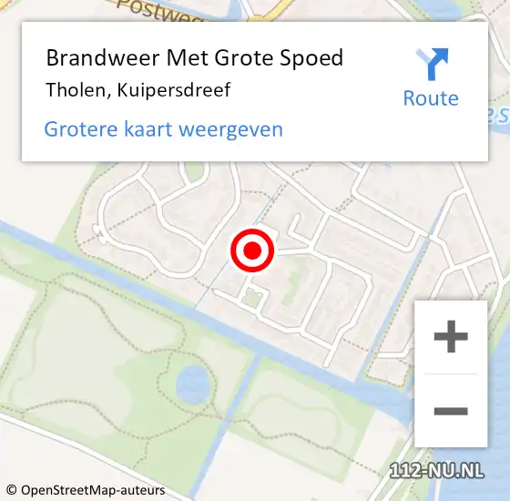 Locatie op kaart van de 112 melding: Brandweer Met Grote Spoed Naar Tholen, Kuipersdreef op 7 juni 2022 19:50