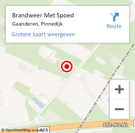 Locatie op kaart van de 112 melding: Brandweer Met Spoed Naar Gaanderen, Pinnedijk op 7 juni 2022 20:09