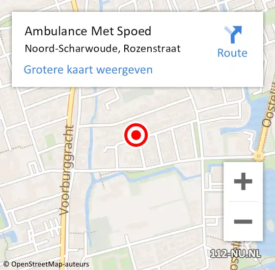 Locatie op kaart van de 112 melding: Ambulance Met Spoed Naar Noord-Scharwoude, Rozenstraat op 7 juni 2022 20:41