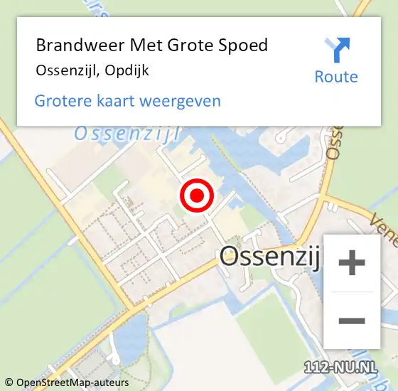 Locatie op kaart van de 112 melding: Brandweer Met Grote Spoed Naar Ossenzijl, Opdijk op 7 juni 2022 20:49