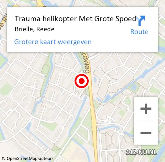 Locatie op kaart van de 112 melding: Trauma helikopter Met Grote Spoed Naar Brielle, Reede op 7 juni 2022 21:08