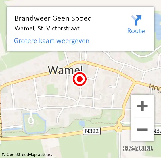 Locatie op kaart van de 112 melding: Brandweer Geen Spoed Naar Wamel, St. Victorstraat op 7 juni 2022 22:25