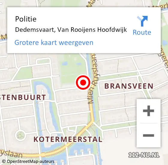 Locatie op kaart van de 112 melding: Politie Dedemsvaart, Van Rooijens Hoofdwijk op 7 juni 2022 22:49