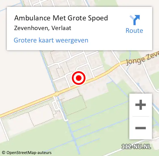 Locatie op kaart van de 112 melding: Ambulance Met Grote Spoed Naar Zevenhoven, Verlaat op 7 juni 2022 22:53