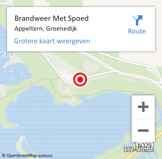 Locatie op kaart van de 112 melding: Brandweer Met Spoed Naar Appeltern, Groenedijk op 19 juli 2014 14:54