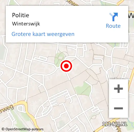 Locatie op kaart van de 112 melding: Politie Winterswijk op 8 juni 2022 01:37