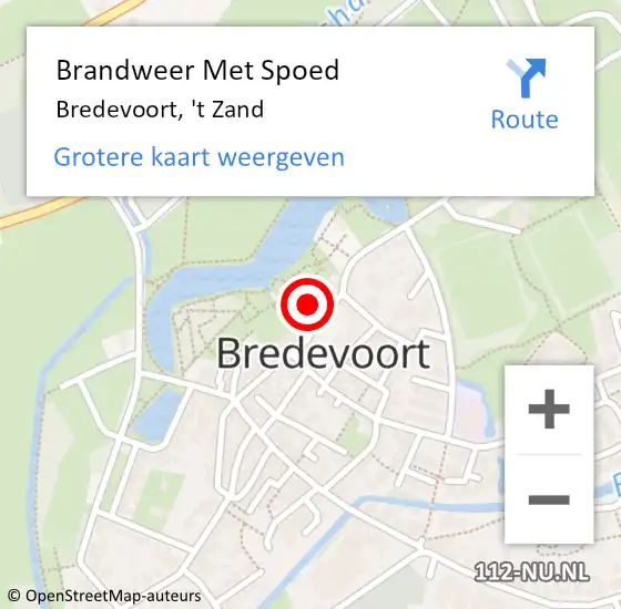 Locatie op kaart van de 112 melding: Brandweer Met Spoed Naar Bredevoort, 't Zand op 8 juni 2022 01:48